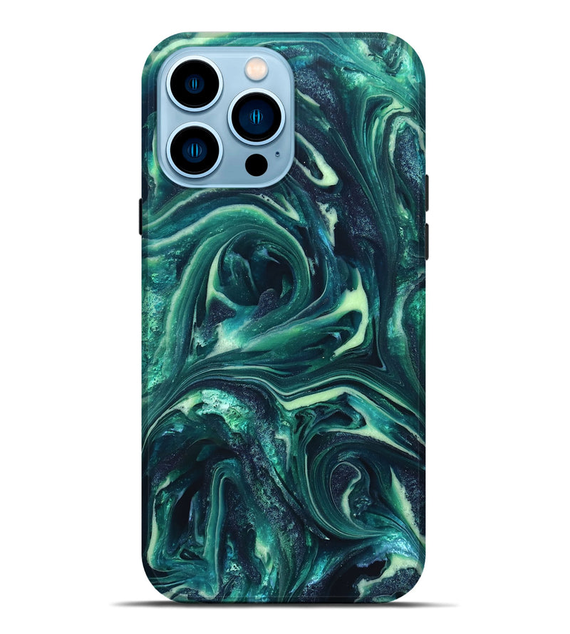 iPhone 14 Pro Max ResinArt Live Edge Phone Case - Dimitri (Green, 820808)