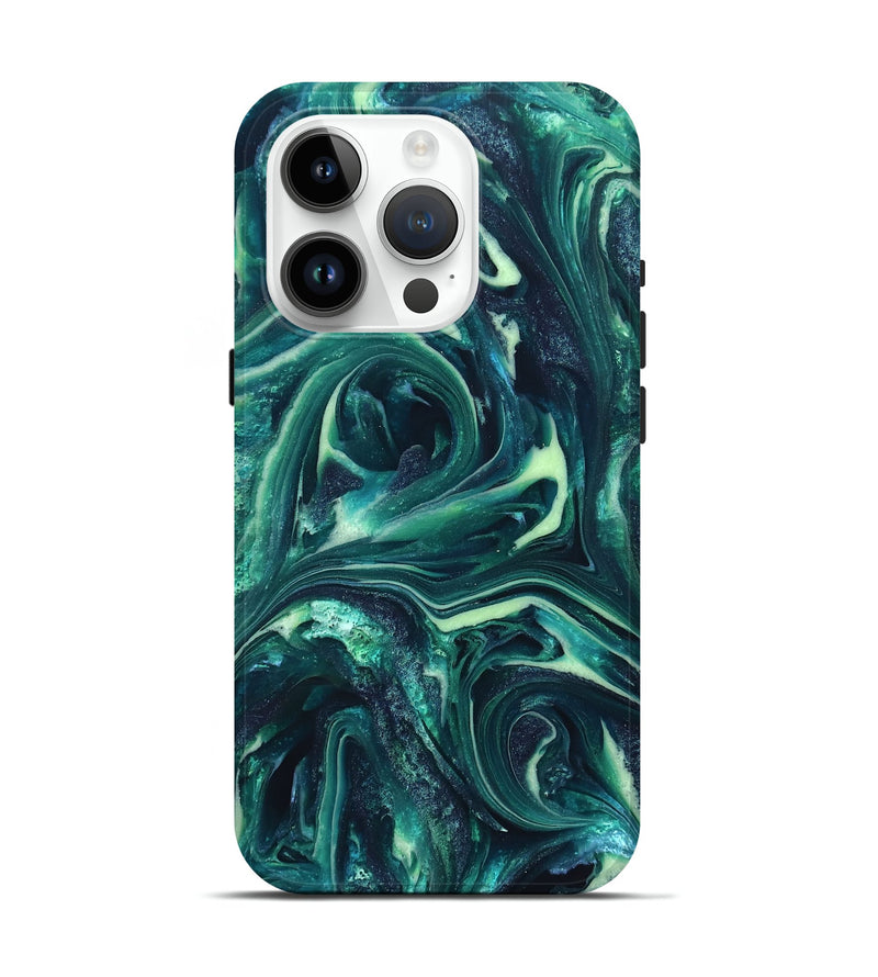 iPhone 15 Pro ResinArt Live Edge Phone Case - Dimitri (Green, 820808)