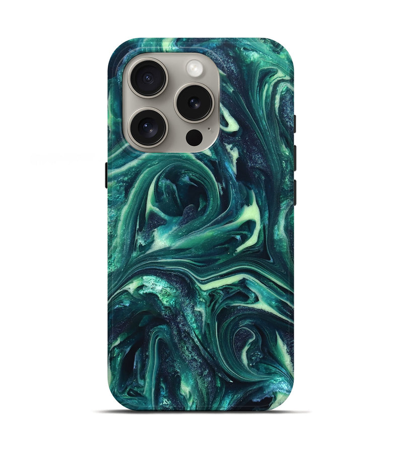 iPhone 16 Pro ResinArt Live Edge Phone Case - Dimitri (Green, 820808)
