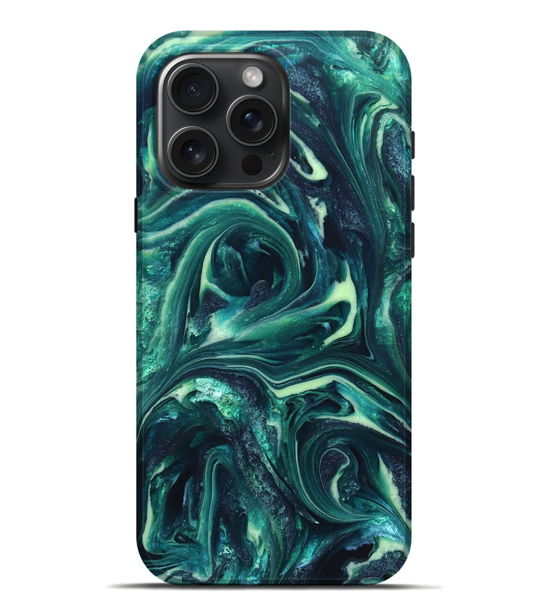 iPhone 16 Pro Max ResinArt Live Edge Phone Case - Dimitri (Green, 820808)