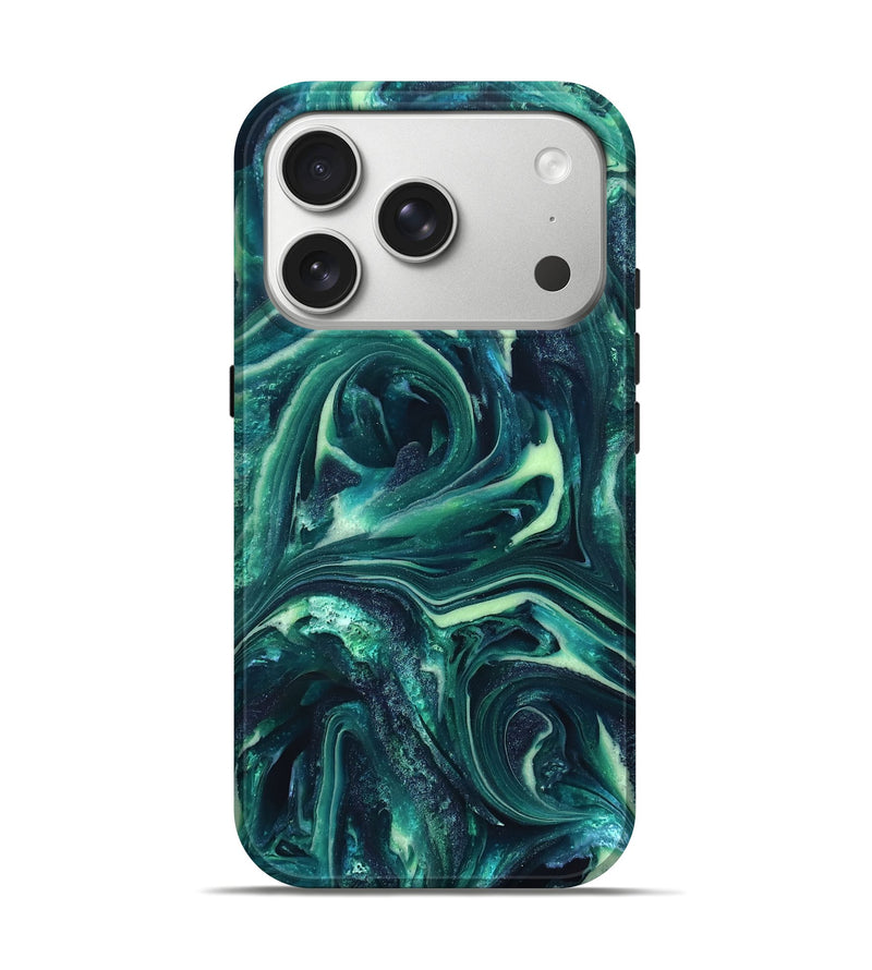 iPhone 17 Pro ResinArt Live Edge Phone Case - Dimitri (Green, 820808)