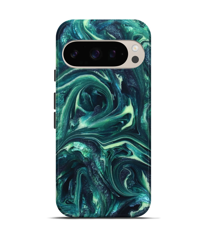 Pixel 10 ResinArt Live Edge Phone Case - Dimitri (Green, 820808)