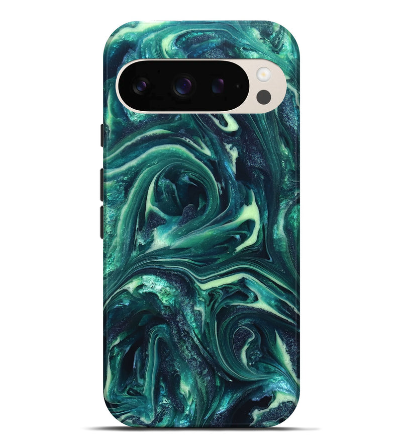 Pixel 10 Pro XL ResinArt Live Edge Phone Case - Dimitri (Green, 820808)