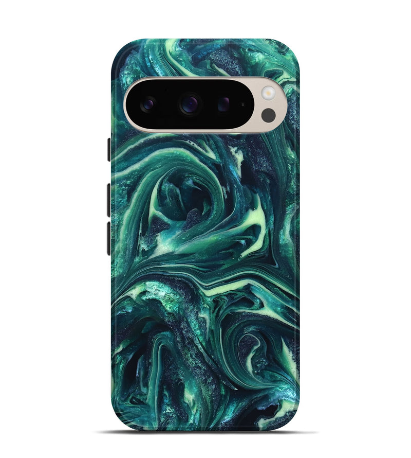 Pixel 9 Pro ResinArt Live Edge Phone Case - Dimitri (Green, 820808)