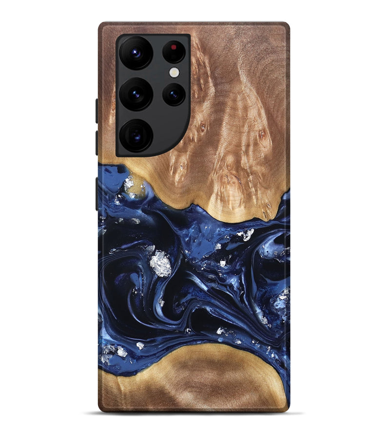 Galaxy S22 Ultra Wood Live Edge Phone Case - Cortney (Blue, 820809)