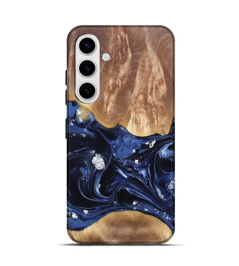 Galaxy S25 Wood Live Edge Phone Case - Cortney (Blue, 820809)