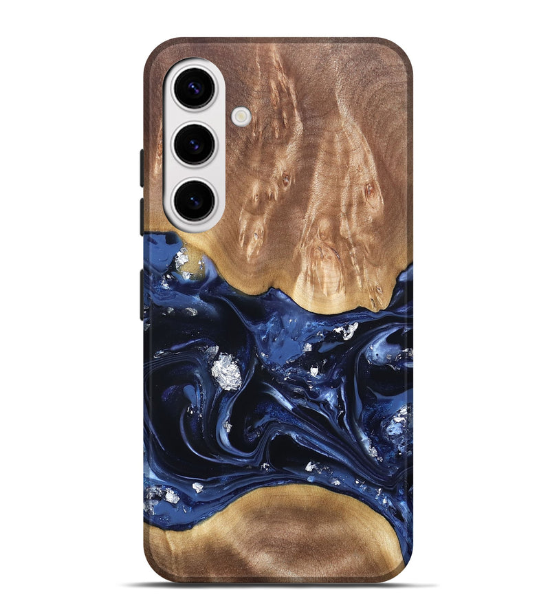 Galaxy S25 Plus Wood Live Edge Phone Case - Cortney (Blue, 820809)