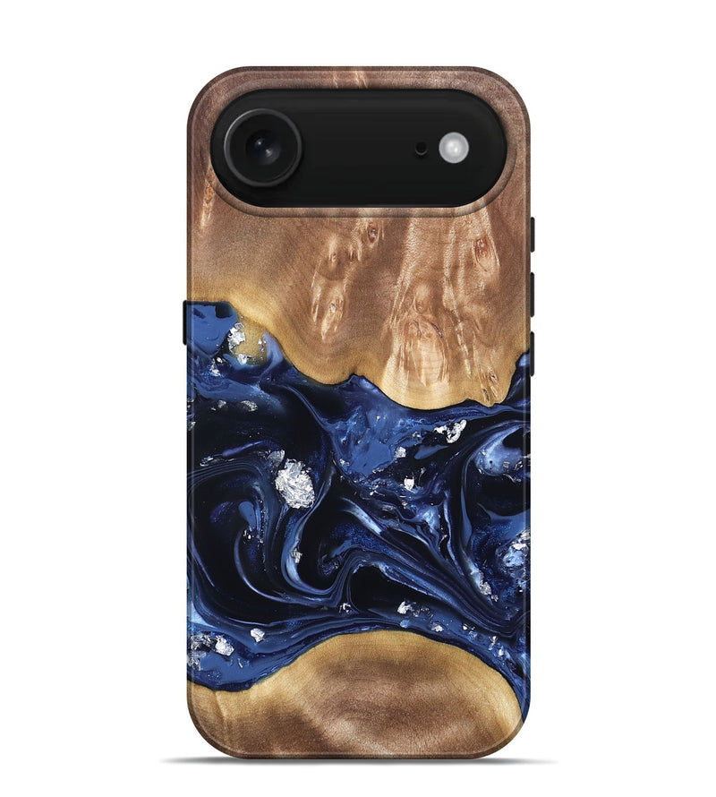 iPhone 17 Air Wood Live Edge Phone Case - Cortney (Blue, 820809)