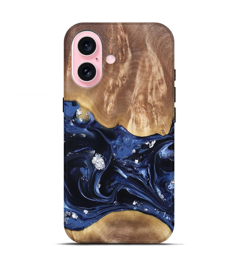 iPhone 17 Wood Live Edge Phone Case - Cortney (Blue, 820809)