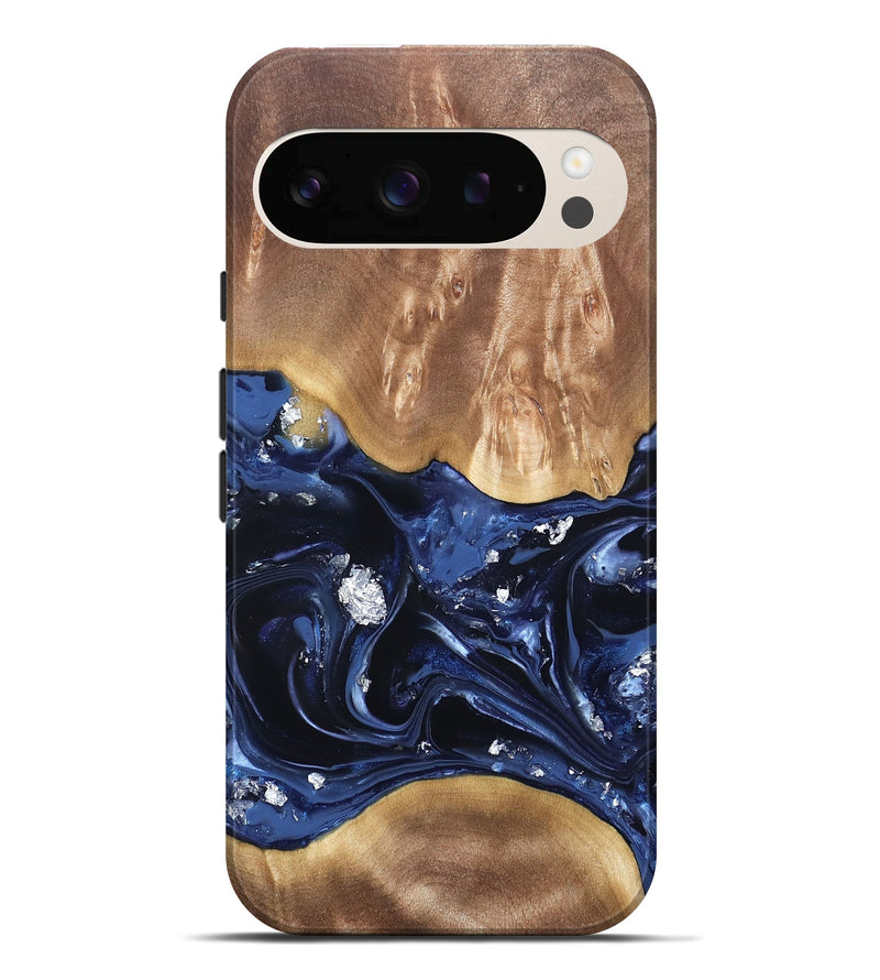 Pixel 10 Pro XL Wood Live Edge Phone Case - Cortney (Blue, 820809)