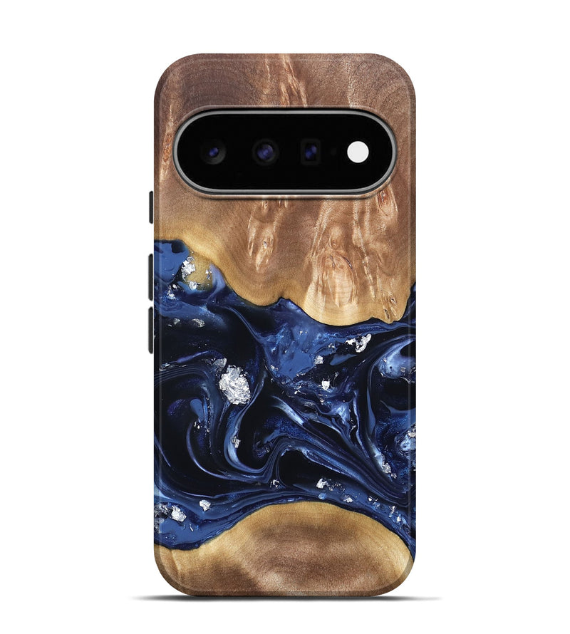 Pixel 11 Pro Wood Live Edge Phone Case - Cortney (Blue, 820809)