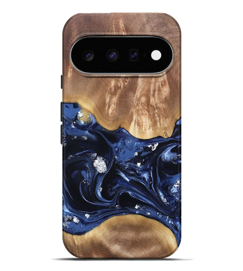 Pixel 11 Pro XL Wood Live Edge Phone Case - Cortney (Blue, 820809)