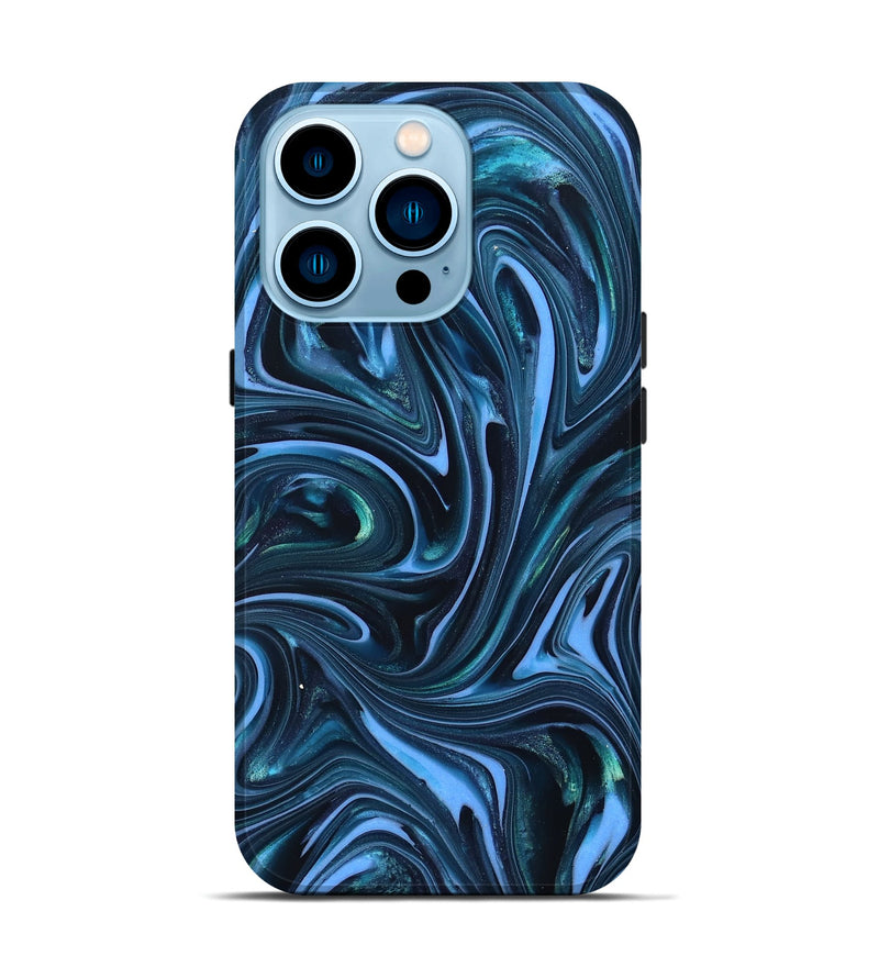 iPhone 14 Pro ResinArt Live Edge Phone Case - Amy (Blue, 820810)