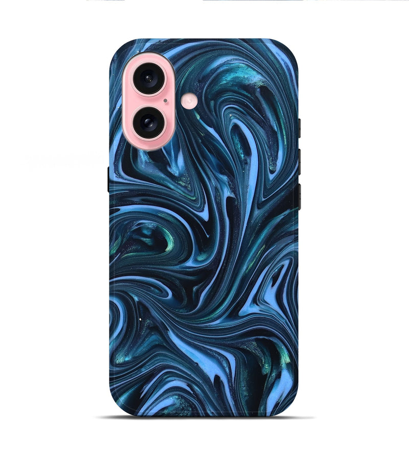 iPhone 16 ResinArt Live Edge Phone Case - Amy (Blue, 820810)