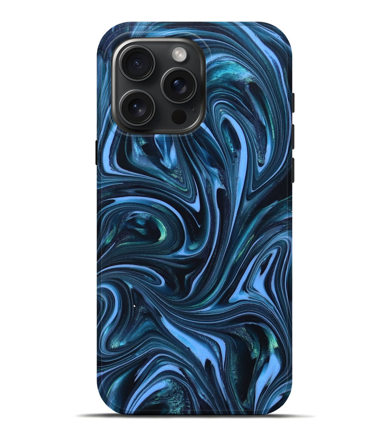 iPhone 16 Pro Max ResinArt Live Edge Phone Case - Amy (Blue, 820810)