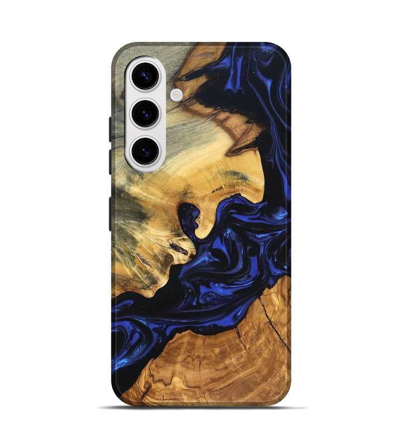 Galaxy S25 Wood Live Edge Phone Case - Ayah (Blue, 820811)