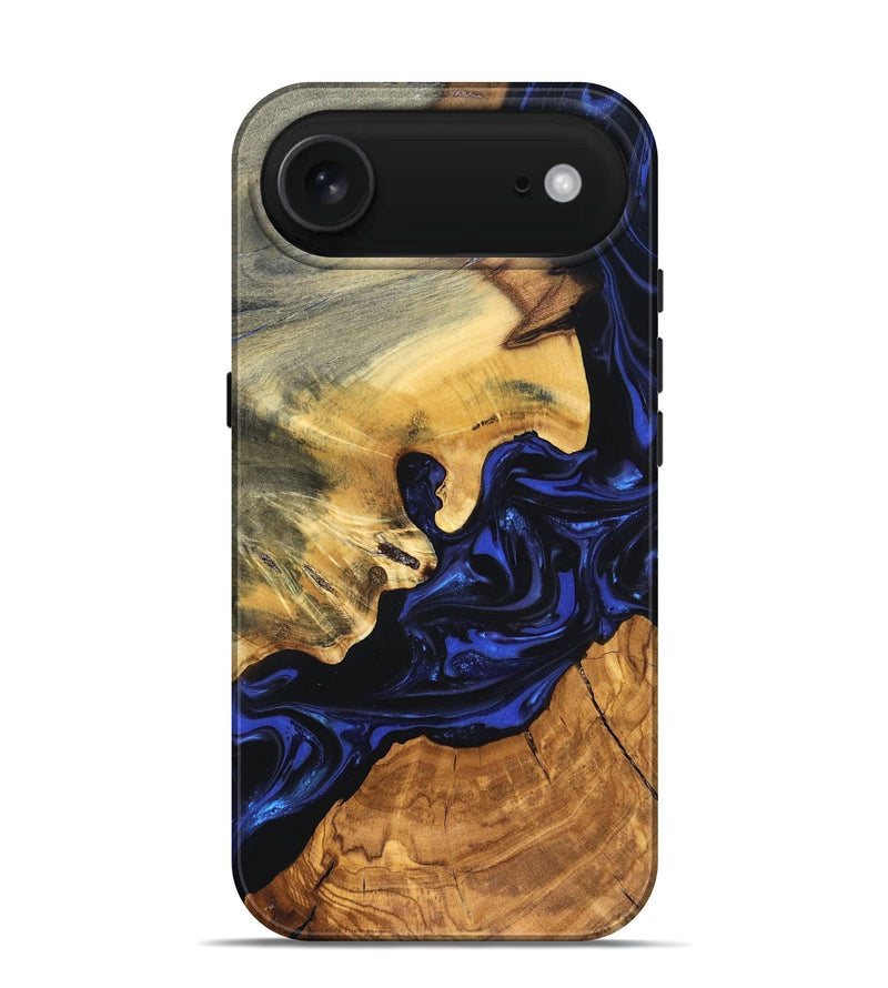 iPhone 17 Air Wood Live Edge Phone Case - Ayah (Blue, 820811)