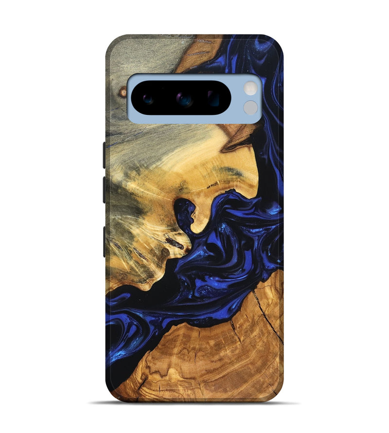 Pixel 8 Pro Wood Live Edge Phone Case - Ayah (Blue, 820811)