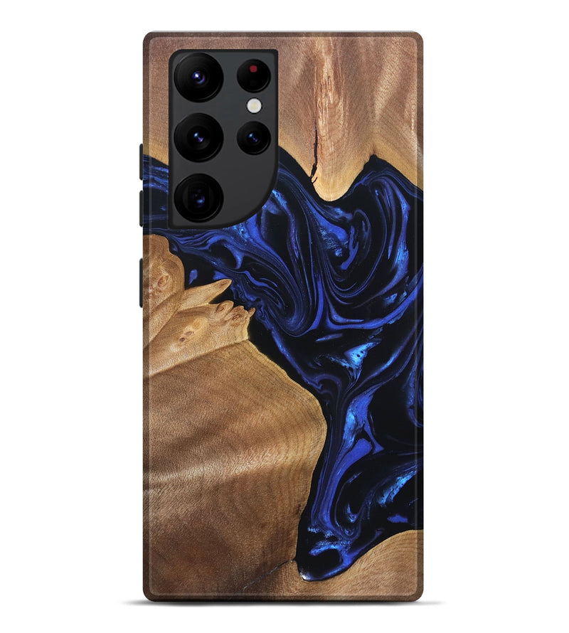 Galaxy S22 Ultra Wood Live Edge Phone Case - Lorena (Blue, 820813)