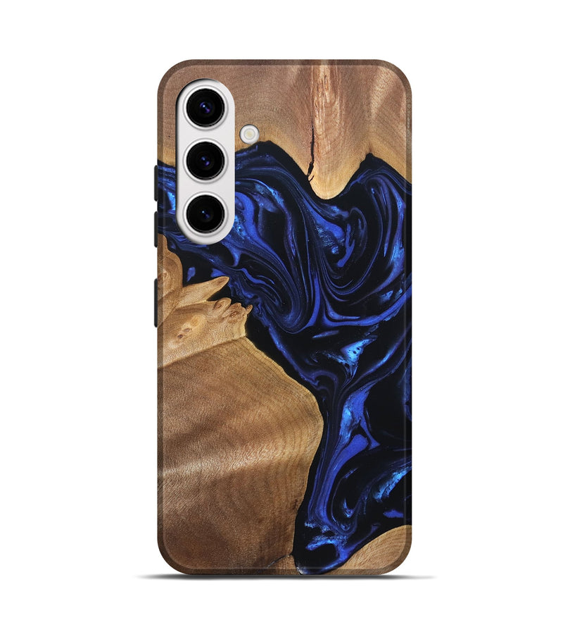 Galaxy S25 Wood Live Edge Phone Case - Lorena (Blue, 820813)