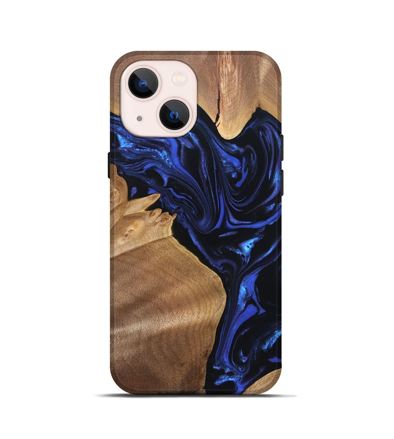 iPhone 13 mini Wood Live Edge Phone Case - Lorena (Blue, 820813)