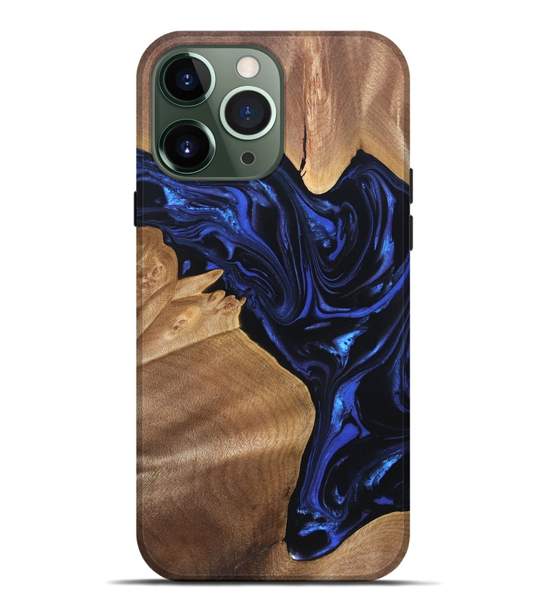 iPhone 13 Pro Max Wood Live Edge Phone Case - Lorena (Blue, 820813)
