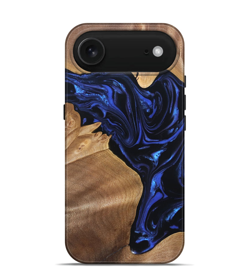 iPhone 17 Air Wood Live Edge Phone Case - Lorena (Blue, 820813)