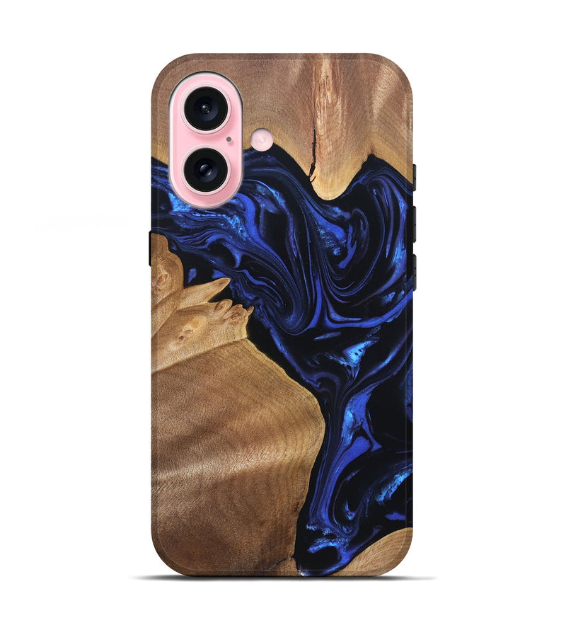 iPhone 17 Wood Live Edge Phone Case - Lorena (Blue, 820813)