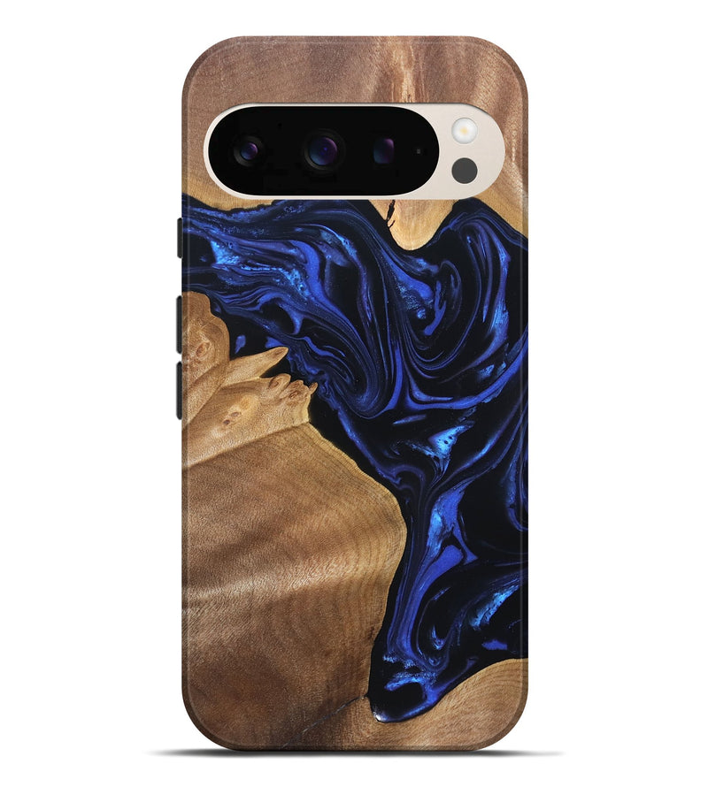 Pixel 10 Pro XL Wood Live Edge Phone Case - Lorena (Blue, 820813)