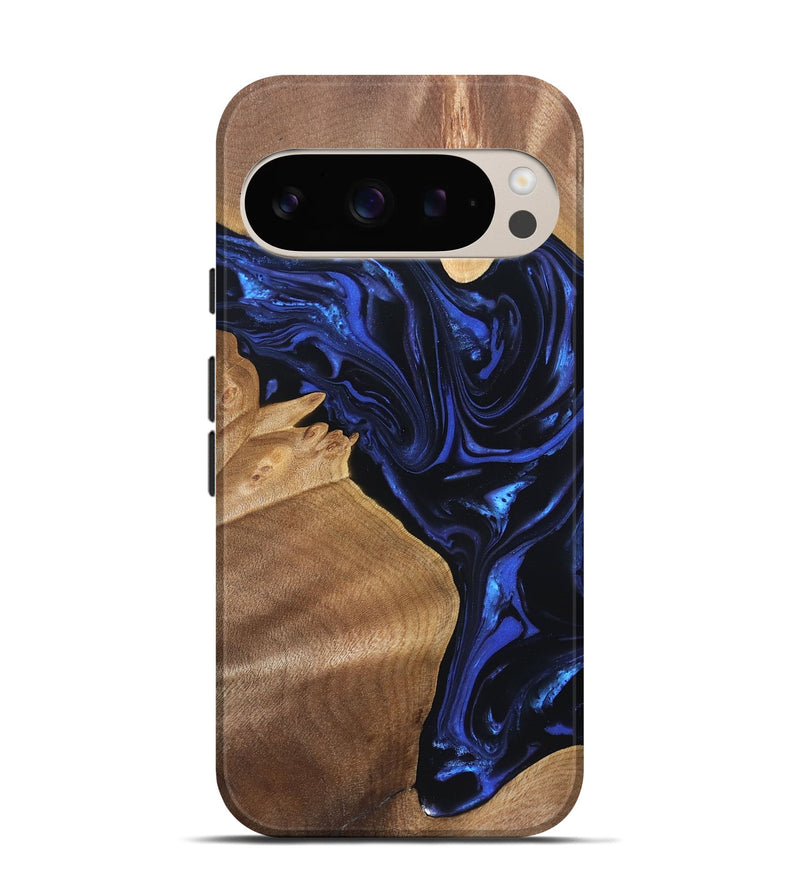 Pixel 9 Pro Wood Live Edge Phone Case - Lorena (Blue, 820813)