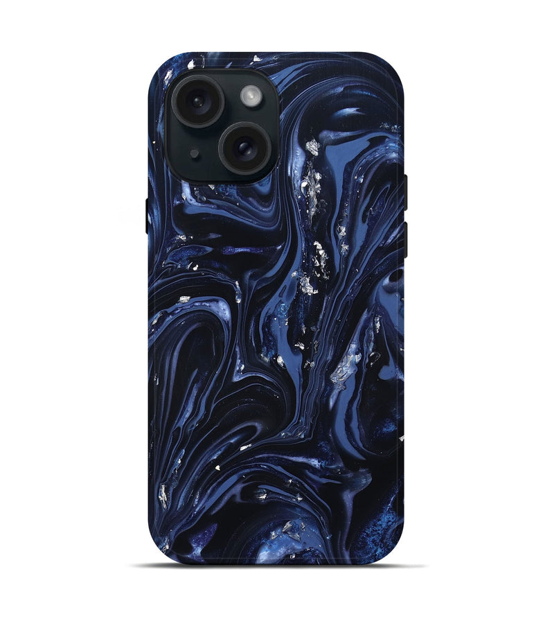 iPhone 15 ResinArt Live Edge Phone Case - Lonzo (Blue, 820815)