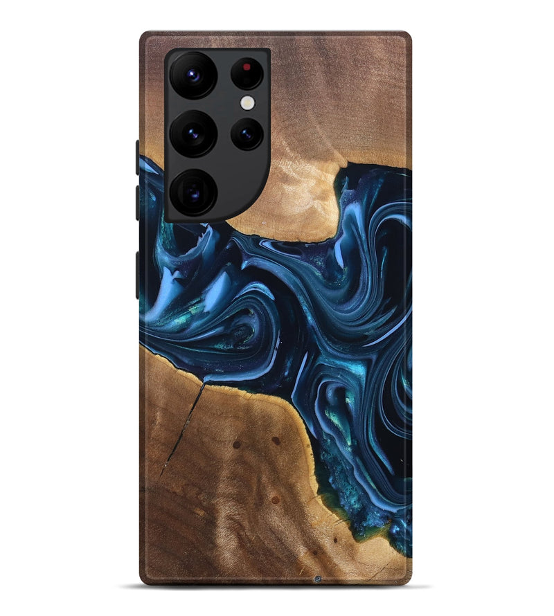 Galaxy S22 Ultra Wood Live Edge Phone Case - Breana (Blue, 820816)