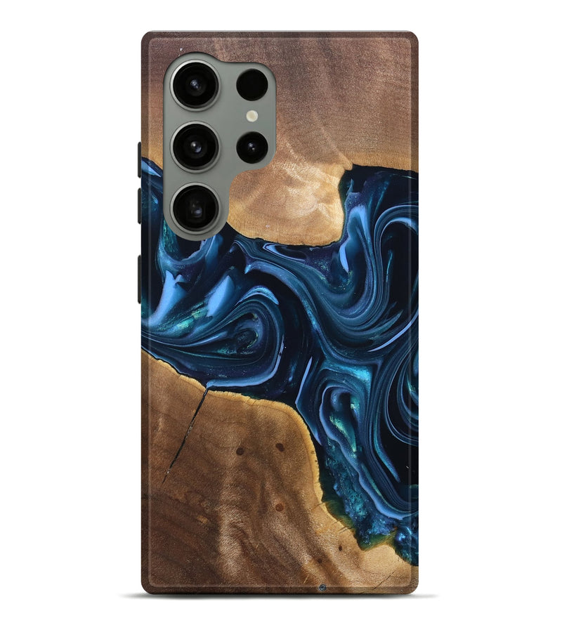 Galaxy S24 Ultra Wood Live Edge Phone Case - Breana (Blue, 820816)