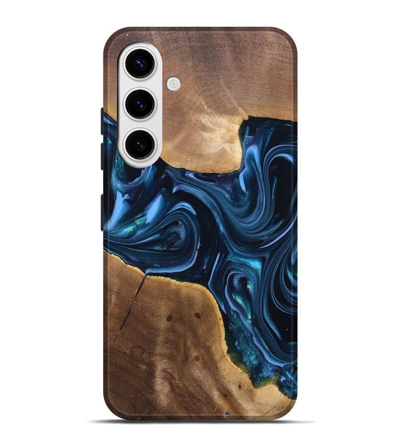 Galaxy S25 Plus Wood Live Edge Phone Case - Breana (Blue, 820816)