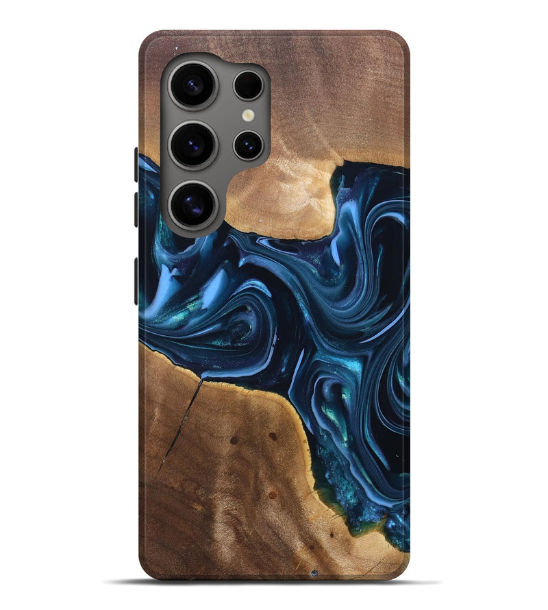 Galaxy S25 Ultra Wood Live Edge Phone Case - Breana (Blue, 820816)