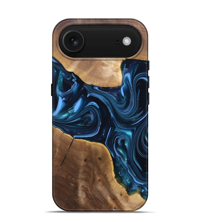 iPhone 17 Air Wood Live Edge Phone Case - Breana (Blue, 820816)