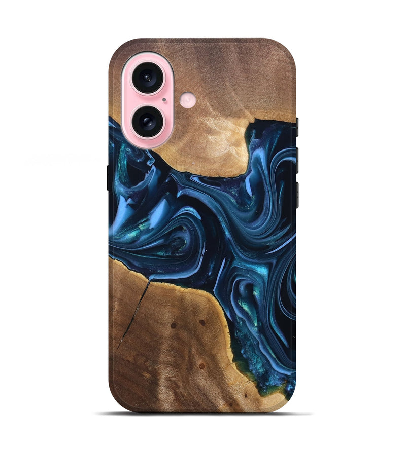 iPhone 17 Wood Live Edge Phone Case - Breana (Blue, 820816)
