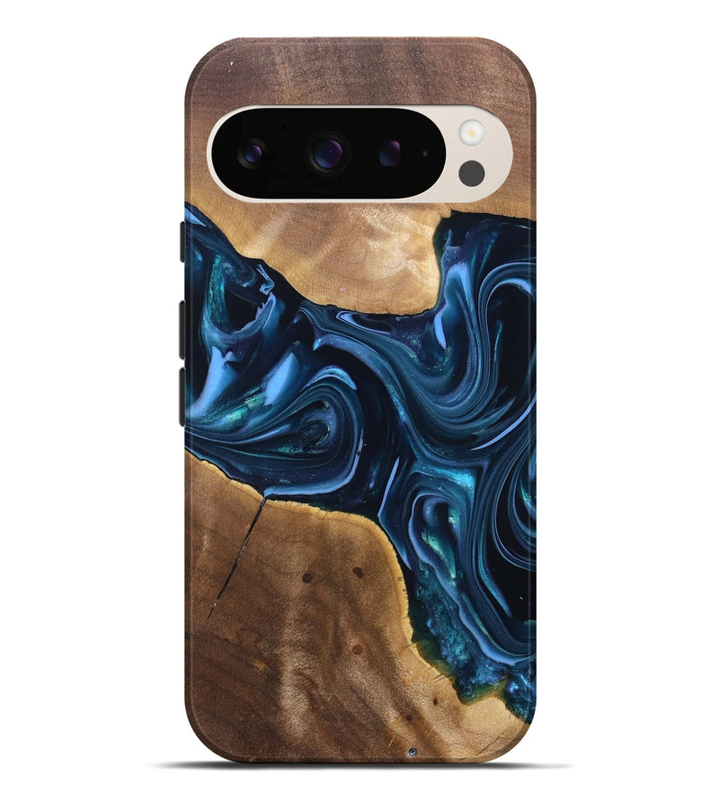 Pixel 9 Pro XL Wood Live Edge Phone Case - Breana (Blue, 820816)