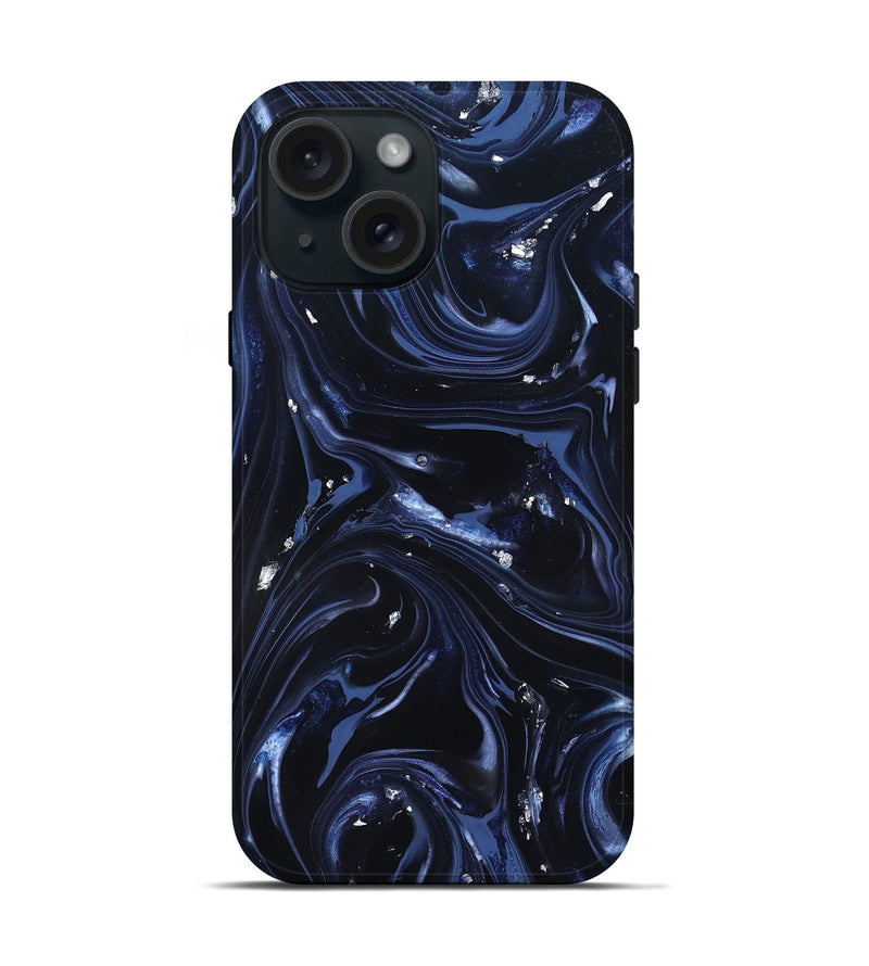 iPhone 15 ResinArt Live Edge Phone Case - Newton (Blue, 820819)