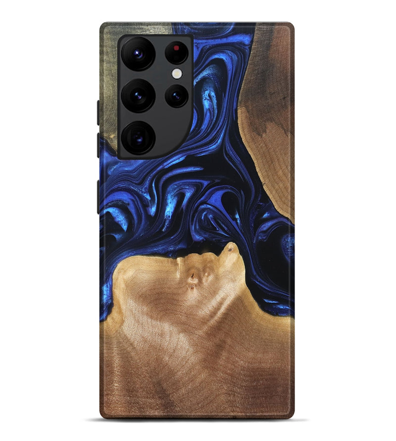 Galaxy S22 Ultra Wood Live Edge Phone Case - Vonda (Blue, 820820)