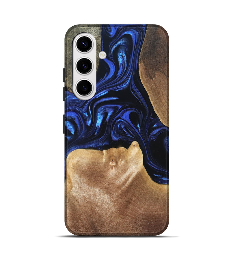 Galaxy S25 Wood Live Edge Phone Case - Vonda (Blue, 820820)