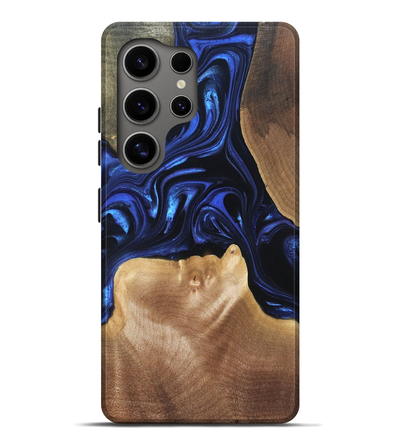 Galaxy S25 Ultra Wood Live Edge Phone Case - Vonda (Blue, 820820)