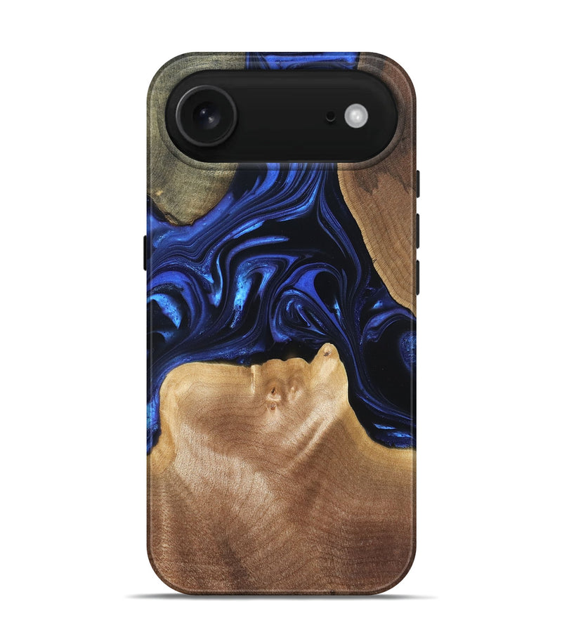 iPhone 17 Air Wood Live Edge Phone Case - Vonda (Blue, 820820)