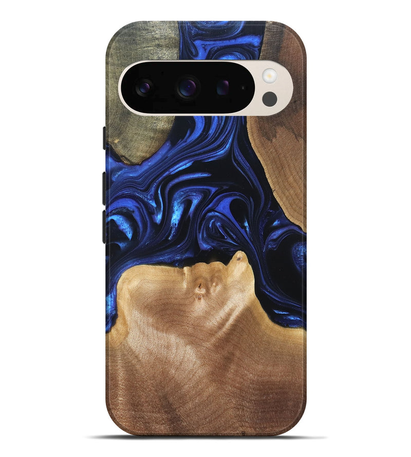 Pixel 10 Pro XL Wood Live Edge Phone Case - Vonda (Blue, 820820)