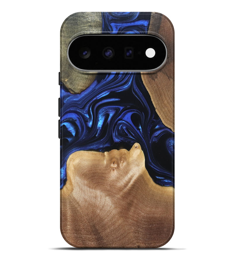 Pixel 11 Pro XL Wood Live Edge Phone Case - Vonda (Blue, 820820)