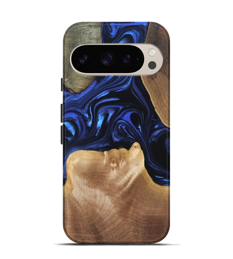 Pixel 9 Wood Live Edge Phone Case - Vonda (Blue, 820820)