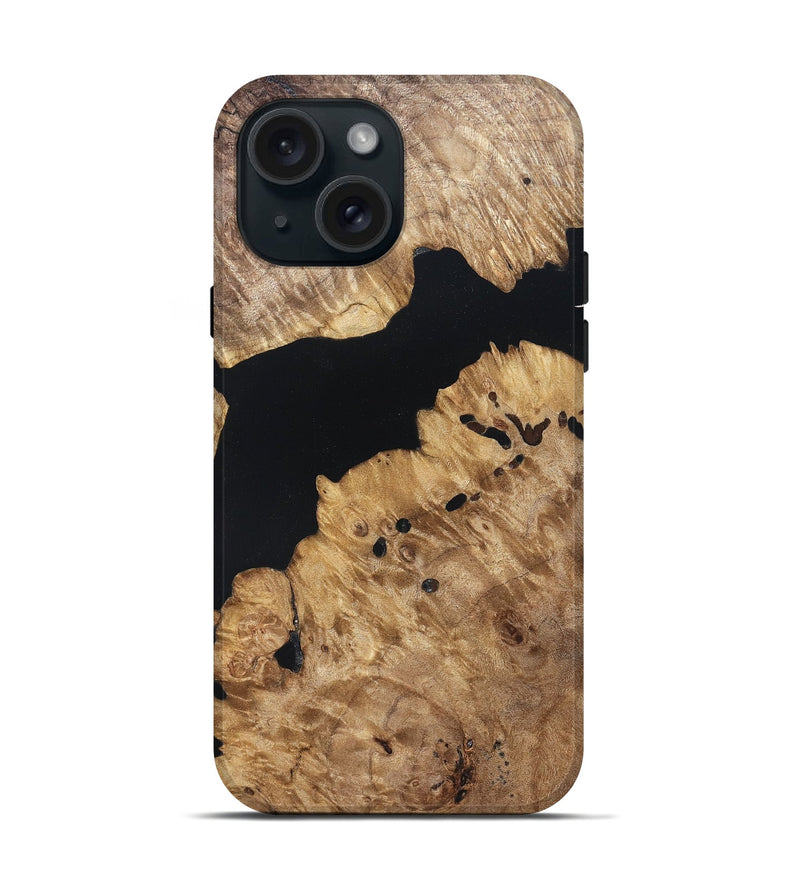iPhone 15 Wood Live Edge Phone Case - Kamden (Wood Burl, 820821)