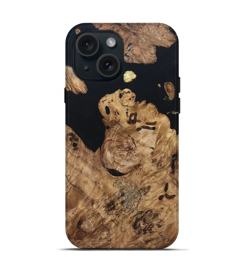 iPhone 15 Wood Live Edge Phone Case - Maegan (Wood Burl, 820824)