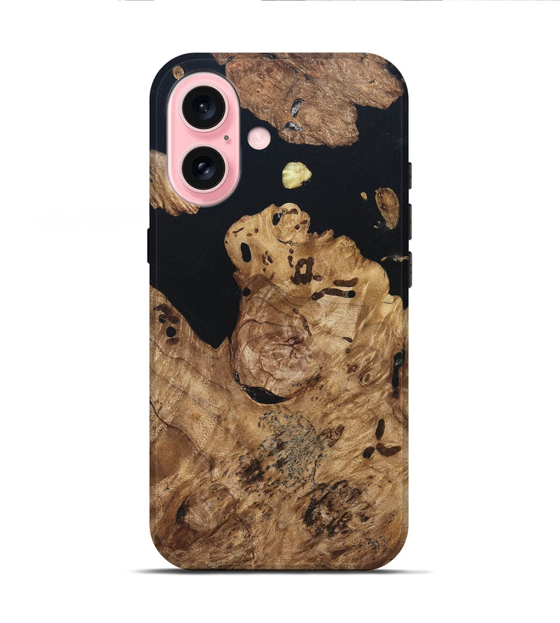iPhone 16 Wood Live Edge Phone Case - Maegan (Wood Burl, 820824)