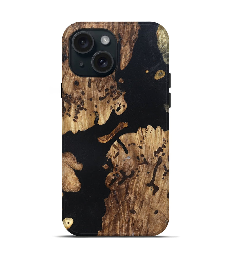 iPhone 15 Wood Live Edge Phone Case - Alaia (Wood Burl, 820825)